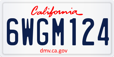 CA license plate 6WGM124