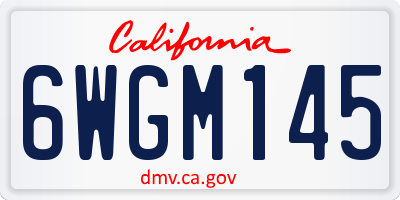 CA license plate 6WGM145