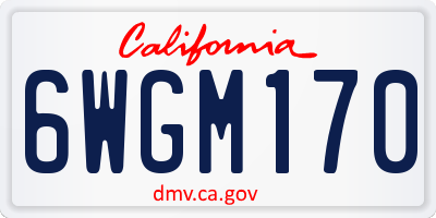 CA license plate 6WGM170