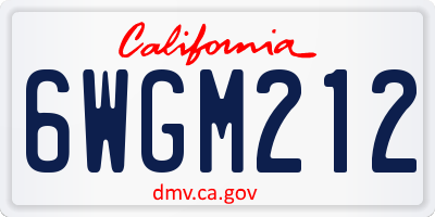 CA license plate 6WGM212