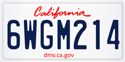 CA license plate 6WGM214
