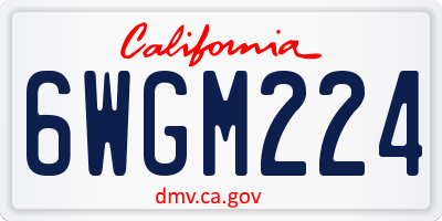CA license plate 6WGM224