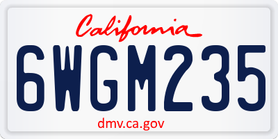 CA license plate 6WGM235