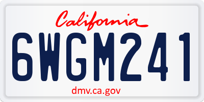 CA license plate 6WGM241