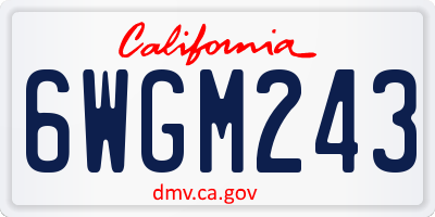CA license plate 6WGM243