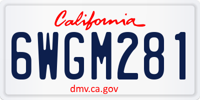 CA license plate 6WGM281