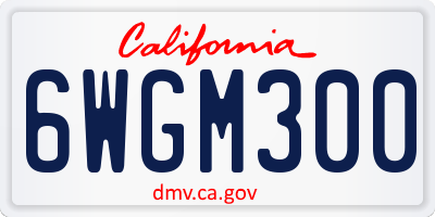 CA license plate 6WGM300