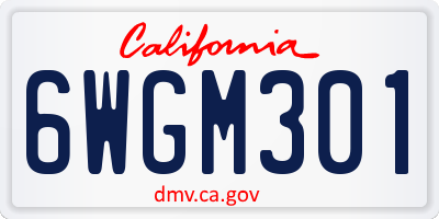 CA license plate 6WGM301