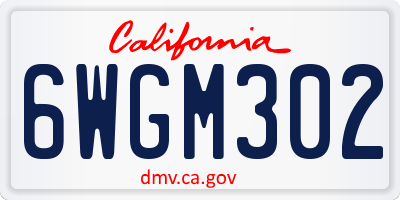CA license plate 6WGM302