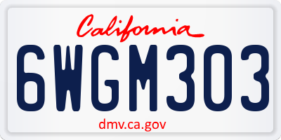 CA license plate 6WGM303