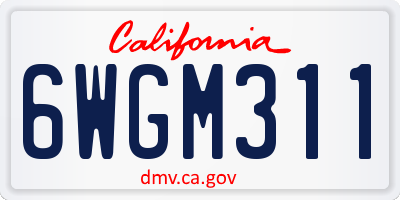 CA license plate 6WGM311