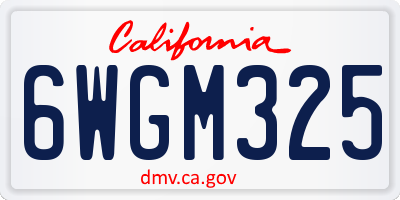 CA license plate 6WGM325