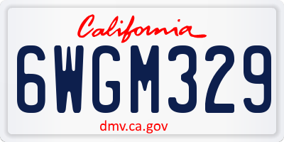 CA license plate 6WGM329
