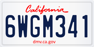 CA license plate 6WGM341