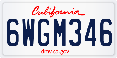 CA license plate 6WGM346