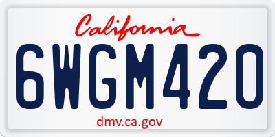 CA license plate 6WGM420