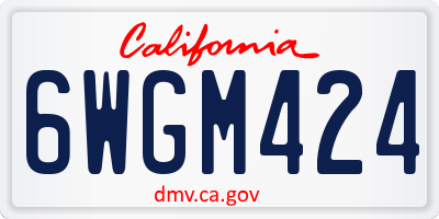 CA license plate 6WGM424