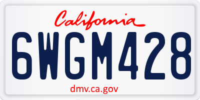 CA license plate 6WGM428