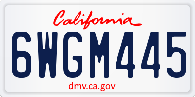CA license plate 6WGM445