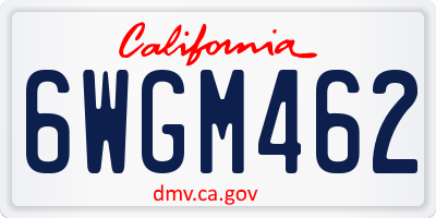 CA license plate 6WGM462