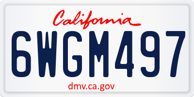 CA license plate 6WGM497
