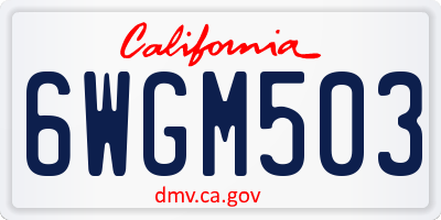 CA license plate 6WGM503