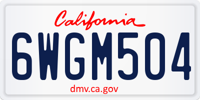 CA license plate 6WGM504