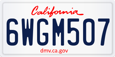 CA license plate 6WGM507
