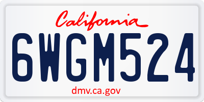 CA license plate 6WGM524
