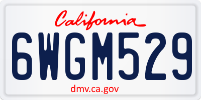 CA license plate 6WGM529