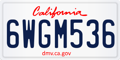 CA license plate 6WGM536