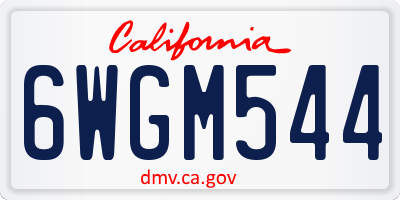 CA license plate 6WGM544