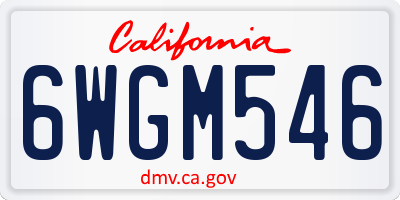 CA license plate 6WGM546