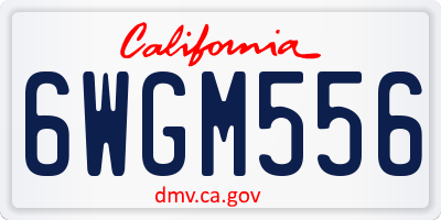 CA license plate 6WGM556