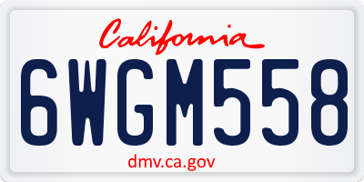 CA license plate 6WGM558