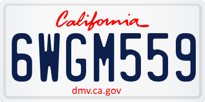 CA license plate 6WGM559