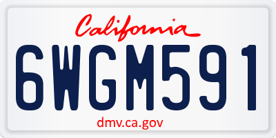 CA license plate 6WGM591