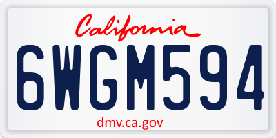 CA license plate 6WGM594