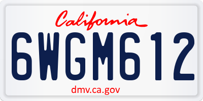 CA license plate 6WGM612