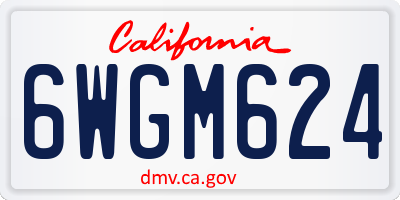 CA license plate 6WGM624