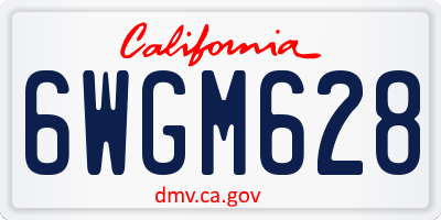 CA license plate 6WGM628
