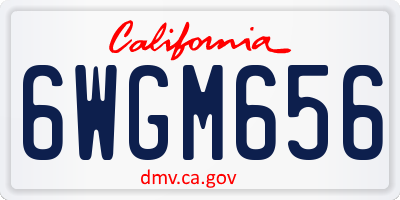 CA license plate 6WGM656