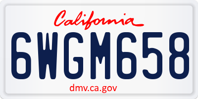 CA license plate 6WGM658
