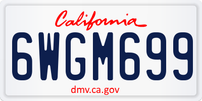 CA license plate 6WGM699