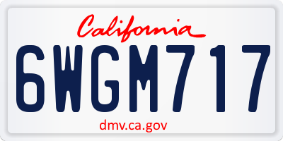 CA license plate 6WGM717