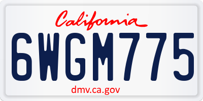 CA license plate 6WGM775