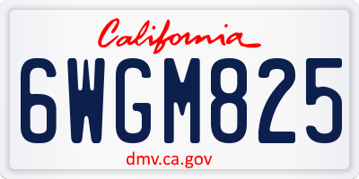 CA license plate 6WGM825