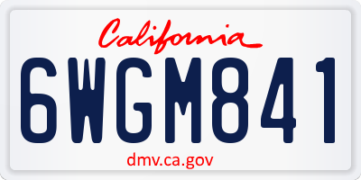 CA license plate 6WGM841