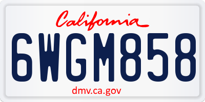 CA license plate 6WGM858