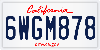 CA license plate 6WGM878